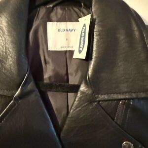 Old Navy Women's Leather Jacket - Black